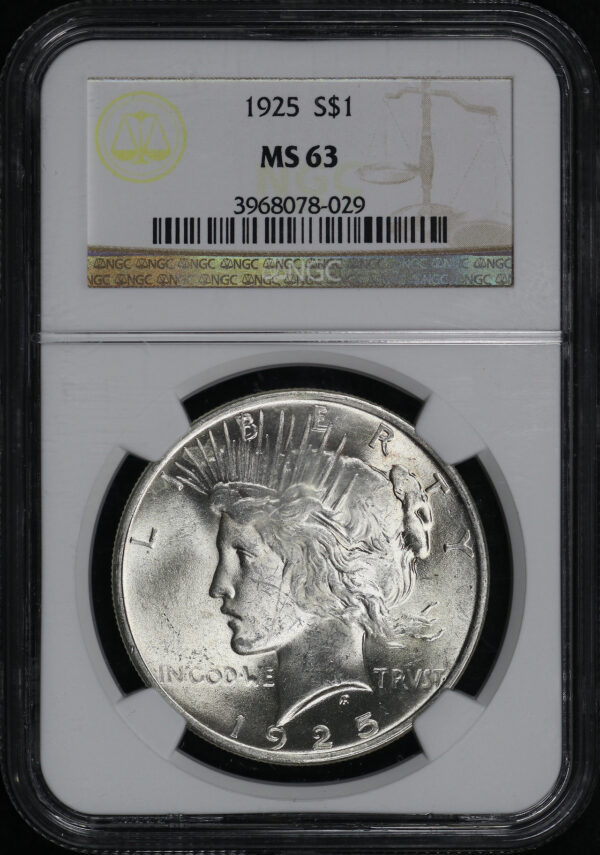 Obverse of this 1925 Peace Dollar NGC MS-63