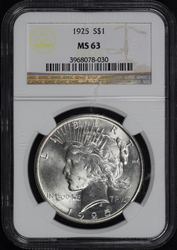 Obverse of this 1925 Peace Dollar NGC MS-63