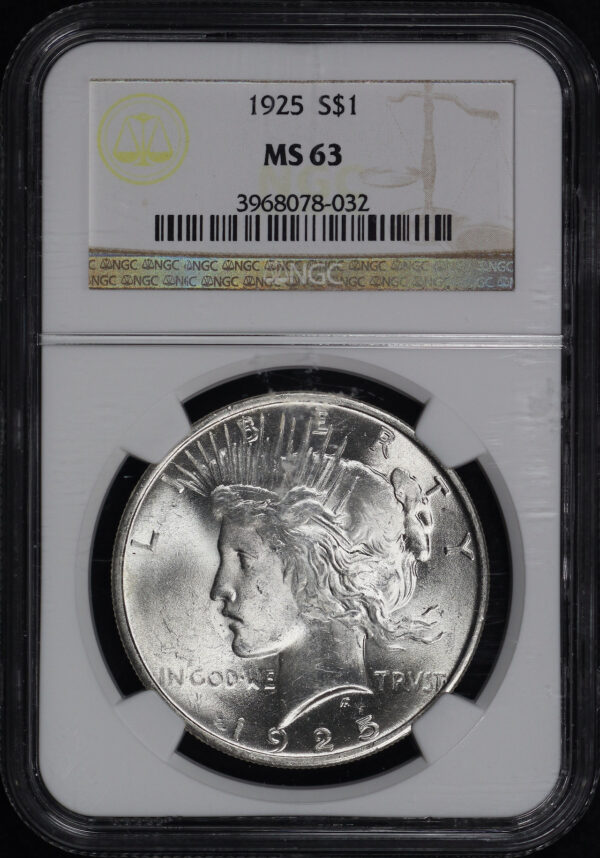 Obverse of this 1925 Peace Dollar NGC MS-63