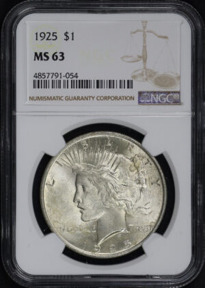 Obverse of this 1925 Peace Dollar NGC MS-63