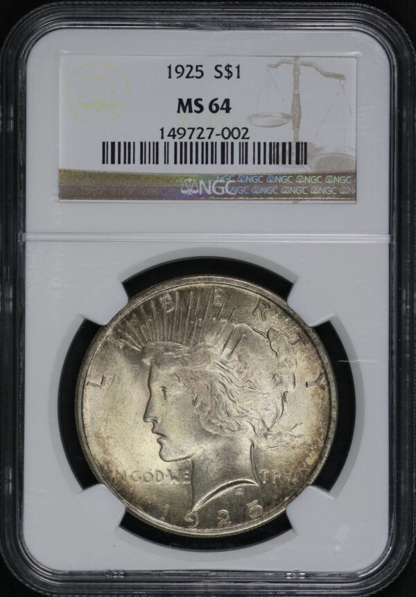 Obverse of this 1925 Peace Dollar NGC MS-64