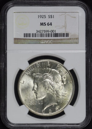 Obverse of this 1925 Peace Dollar NGC MS-64