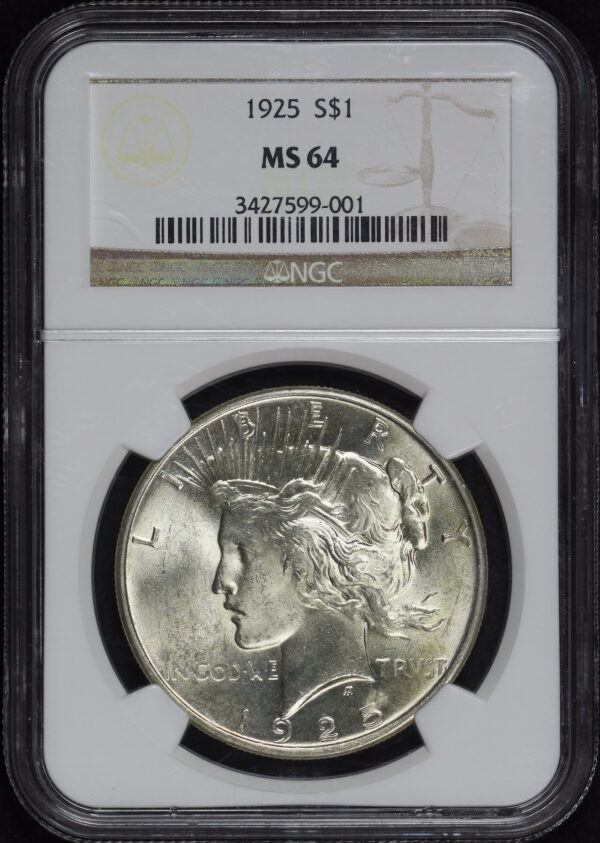 Obverse of this 1925 Peace Dollar NGC MS-64