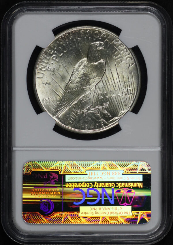 Reverse of this 1925 Peace Dollar NGC MS-64