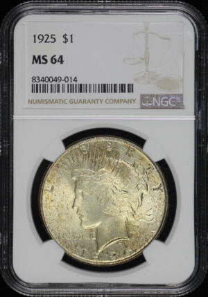 Obverse of this 1925 Peace Dollar NGC MS-64