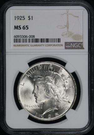 Obverse of this 1925 Peace Dollar NGC MS-65