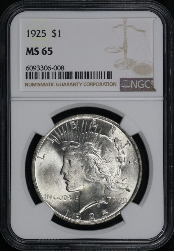 Obverse of this 1925 Peace Dollar NGC MS-65