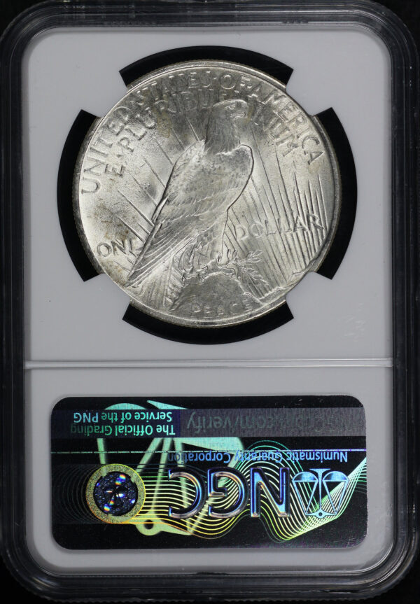 Reverse of this 1925 Peace Dollar NGC MS-65