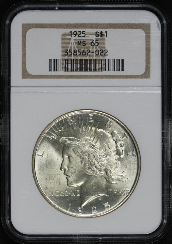 Obverse of this 1925 Peace Dollar NGC MS-65