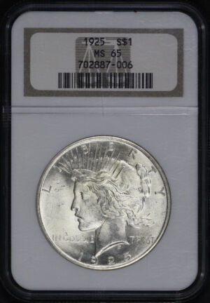 Obverse of this 1925 Peace Dollar NGC MS-65