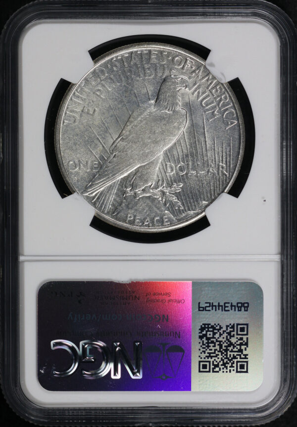 Reverse of this 1925-S Peace Dollar NGC AU-58