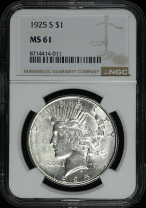 Obverse of this 1925-S Peace Dollar NGC MS-61