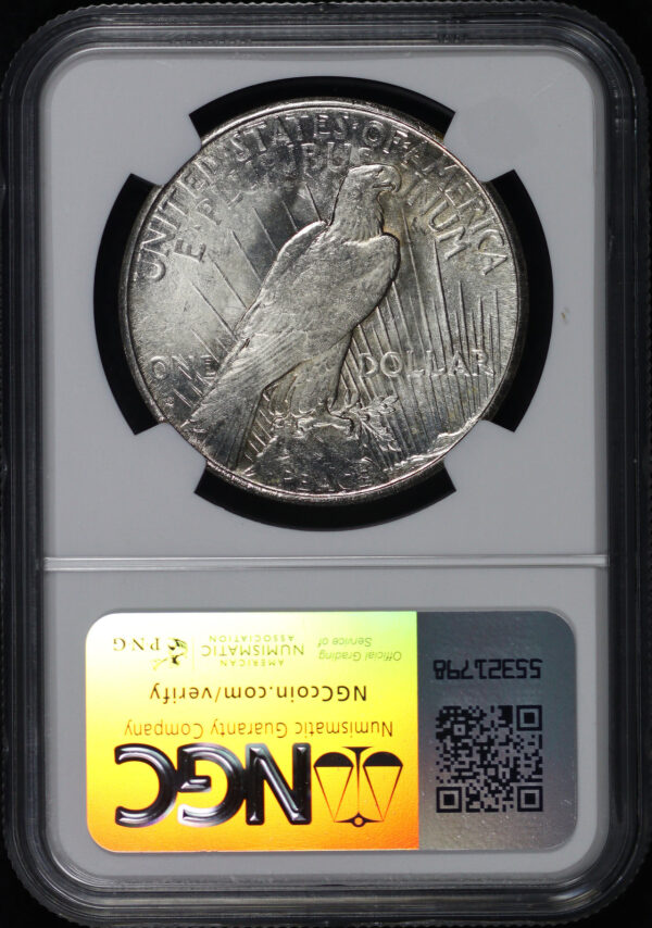 Reverse of this 1925-S Peace Dollar NGC MS-62