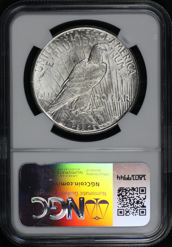Reverse of this 1925-S Peace Dollar NGC MS-62