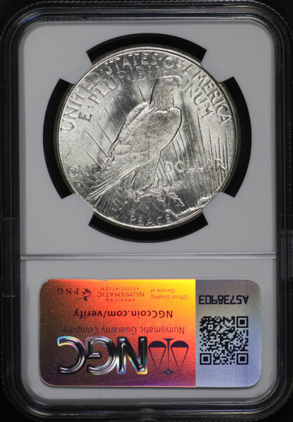 Reverse of this 1925-S Peace Dollar NGC MS-64
