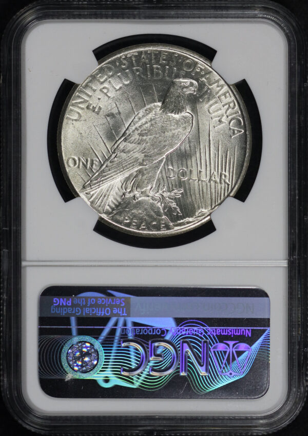 Reverse of this 1926 Peace Dollar NGC Brilliant Uncirculated 100th Anniversary Label