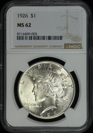 Obverse of this 1926 Peace Dollar NGC MS-62