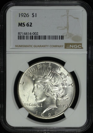 Obverse of this 1926 Peace Dollar NGC MS-62