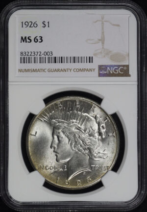 Obverse of this 1926 Peace Dollar NGC MS-63