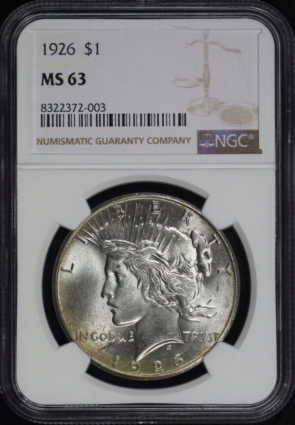 Obverse of this 1926 Peace Dollar NGC MS-63