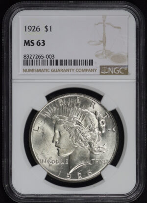 Obverse of this 1926 Peace Dollar NGC MS-63
