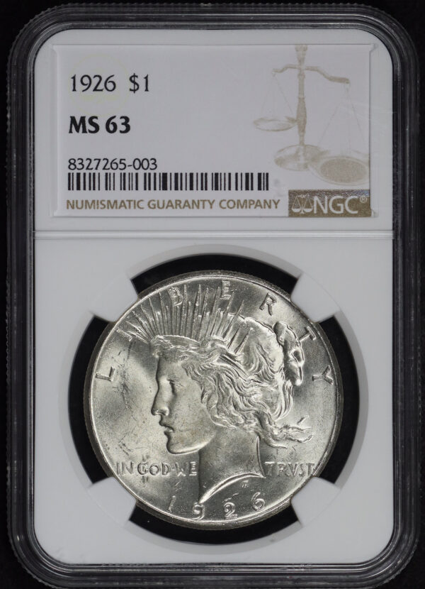 Obverse of this 1926 Peace Dollar NGC MS-63