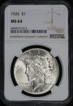Obverse of this 1926 Peace Dollar NGC MS-64