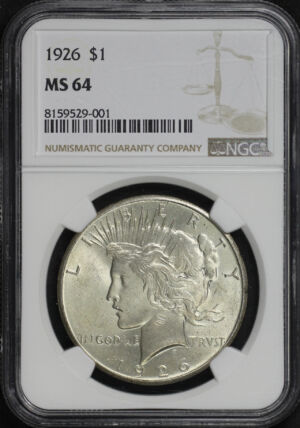Obverse of this 1926 Peace Dollar NGC MS-64