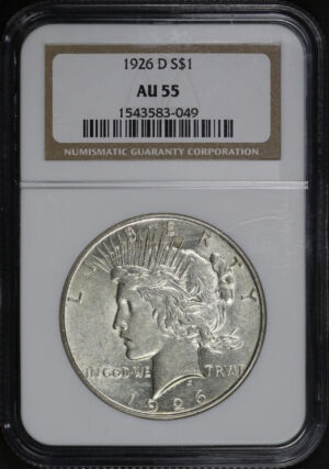 Obverse of this 1926-D Peace Dollar NGC AU-55