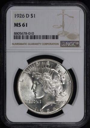 Obverse of this 1926-D Peace Dollar NGC MS-61