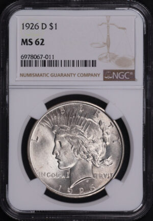 Obverse of this 1926-D Peace Dollar NGC MS-62