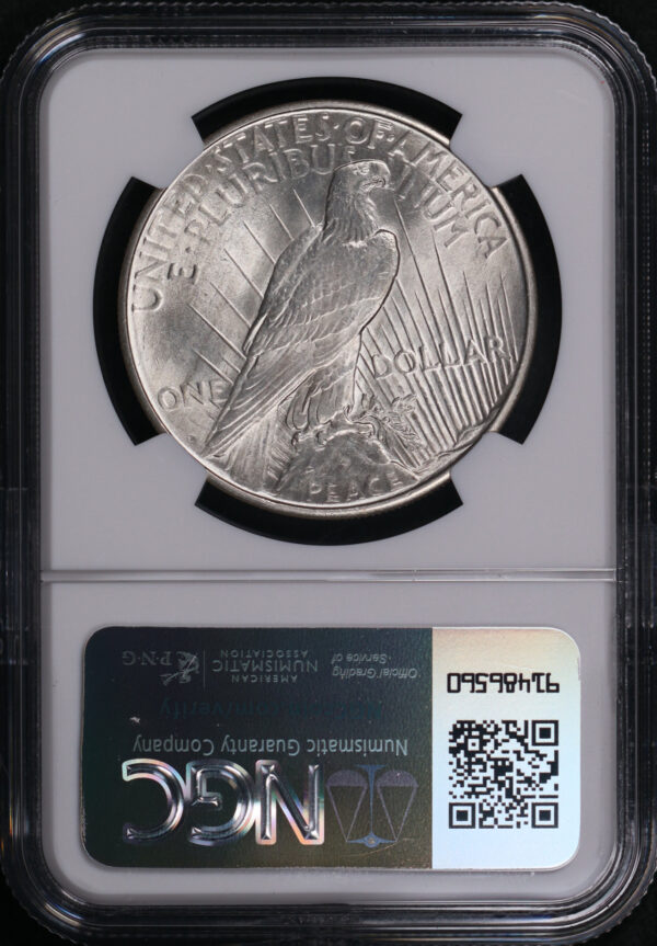Reverse of this 1926-D Peace Dollar NGC MS-62