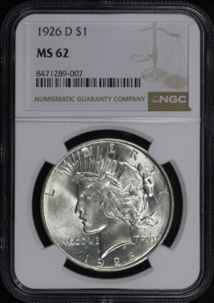 Obverse of this 1926-D Peace Dollar NGC MS-62