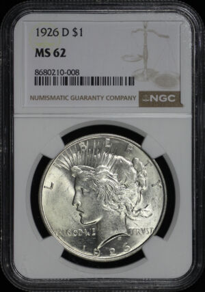 Obverse of this 1926-D Peace Dollar NGC MS-62