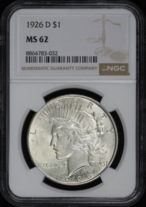 Obverse of this 1926-D Peace Dollar NGC MS-62