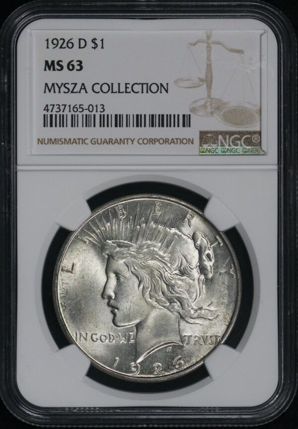 Obverse of this 1926-D Peace Dollar NGC MS-63 Mysza Collection