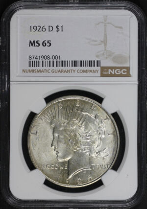 Obverse of this 1926-D Peace Dollar NGC MS-65