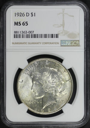 Obverse of this 1926-D Peace Dollar NGC MS-65