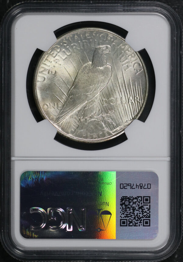 Reverse of this 1926-D Peace Dollar NGC MS-66