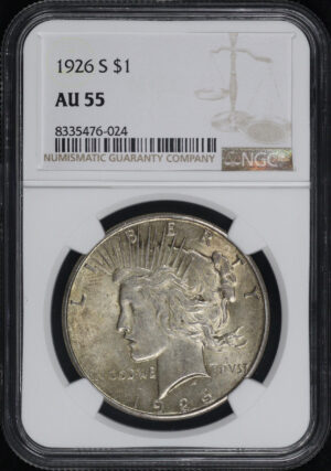 Obverse of this 1926-S Peace Dollar NGC AU-55