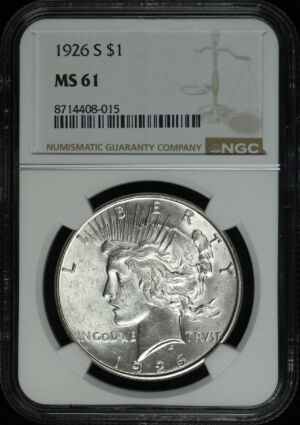 Obverse of this 1926-S Peace Dollar NGC MS-61