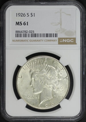 Obverse of this 1926-S Peace Dollar NGC MS-61