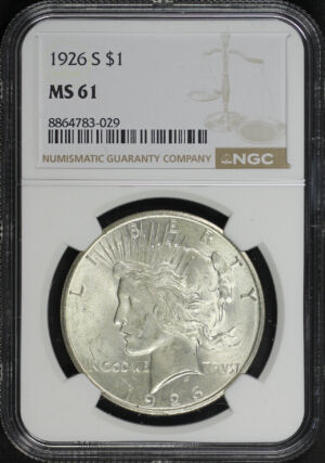 Obverse of this 1926-S Peace Dollar NGC MS-61