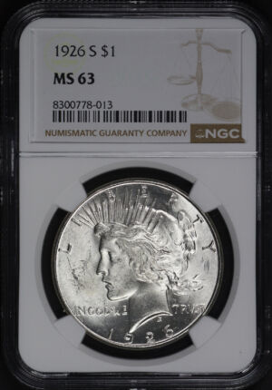 Obverse of this 1926-S Peace Dollar NGC MS-63