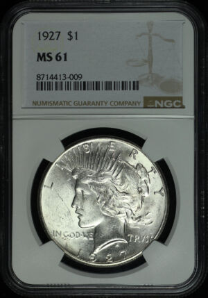 Obverse of this 1927 Peace Dollar NGC MS-61