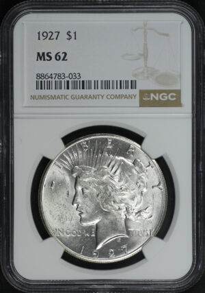 Obverse of this 1927 Peace Dollar NGC MS-62