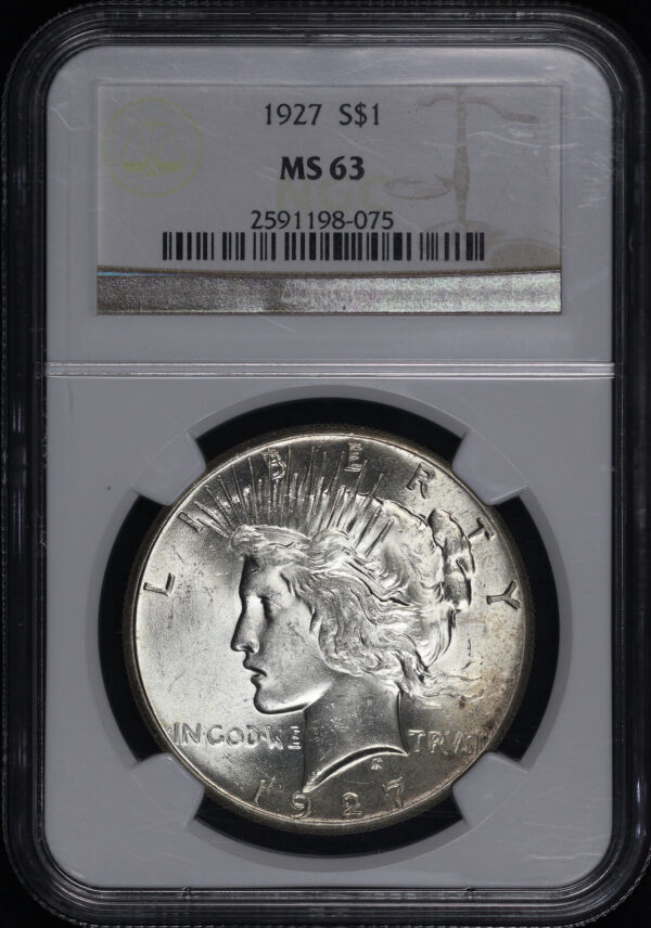 Obverse of this 1927 Peace Dollar NGC MS-63