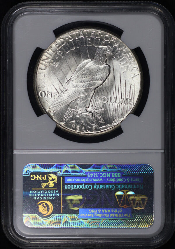 Reverse of this 1927 Peace Dollar NGC MS-63