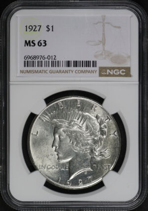Obverse of this 1927 Peace Dollar NGC MS-63