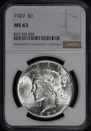 Obverse of this 1927 Peace Dollar NGC MS-63